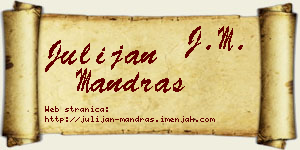 Julijan Mandraš vizit kartica